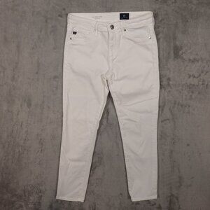 AG Adriano Goldschmied The Prima Crop White Cigarette Jeans Women's Size 25